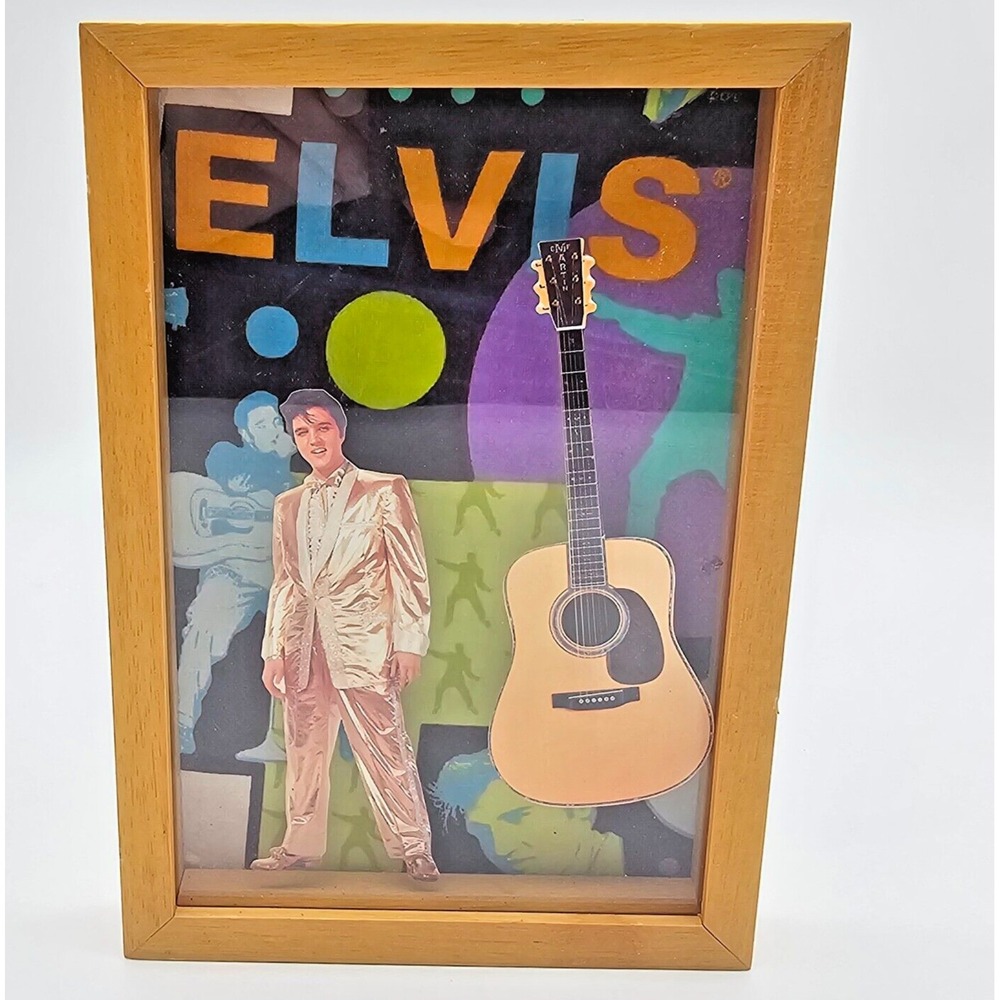 Elvis Presley Framed Shadow Box Wall Art Display Music Memorabilia Decor